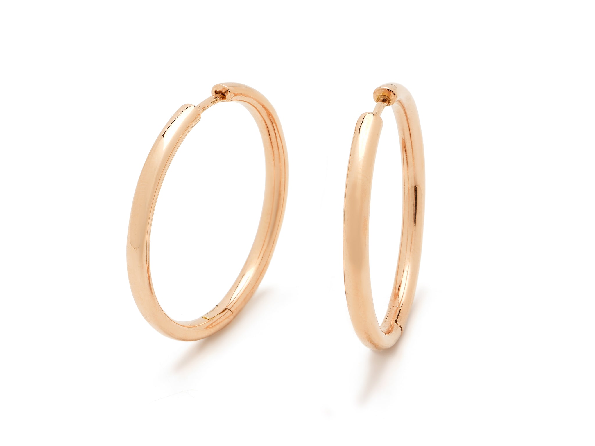 14 krt red gold hoops large