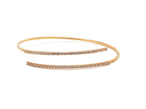18 krt red gold spiral bracelet set with 68 brilliant diamonds