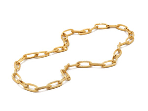 18 krt yellow gold satinised link necklace