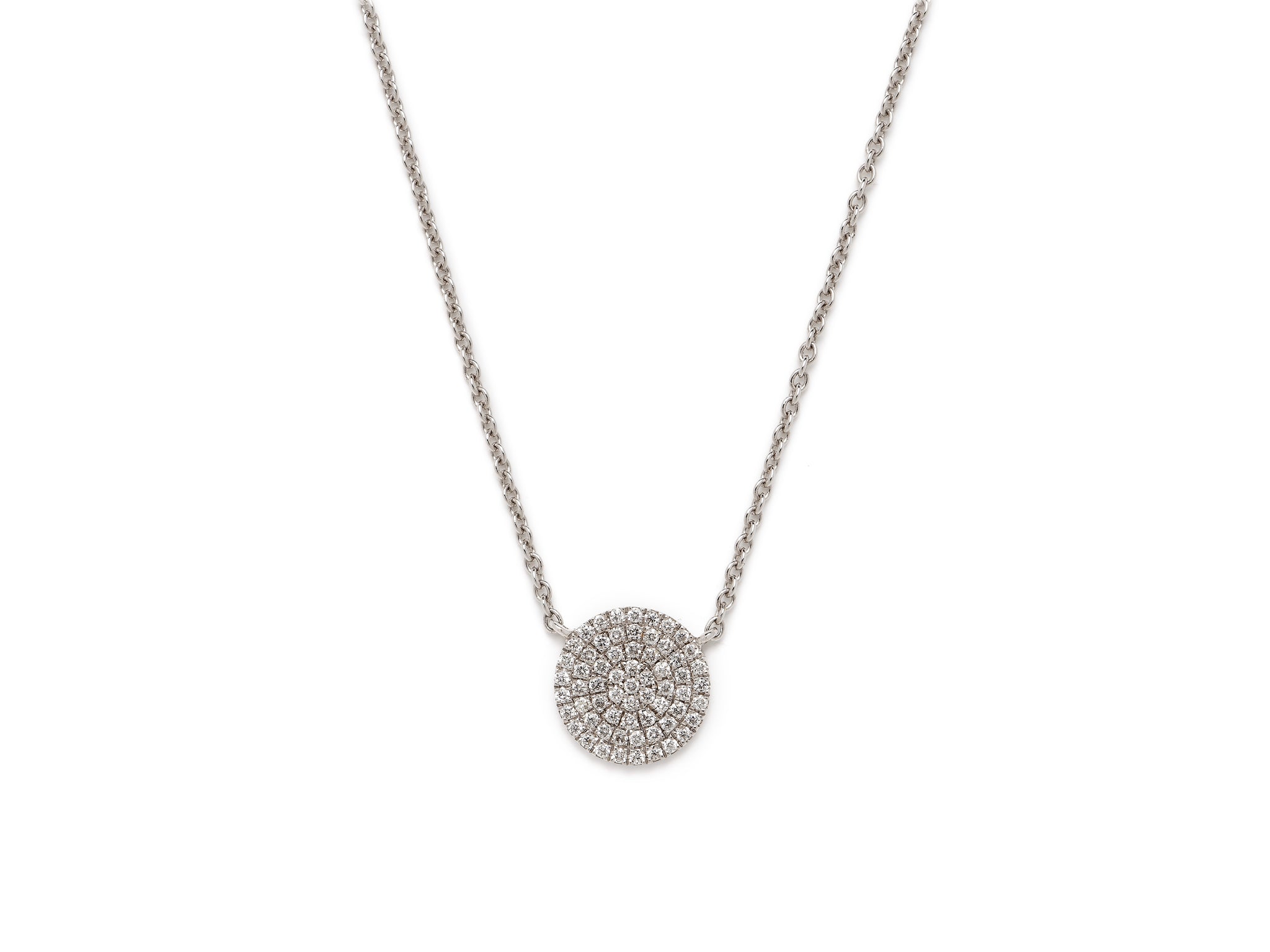 18 krt white gold necklace set with 63 brilliant diamonds (9 mm)