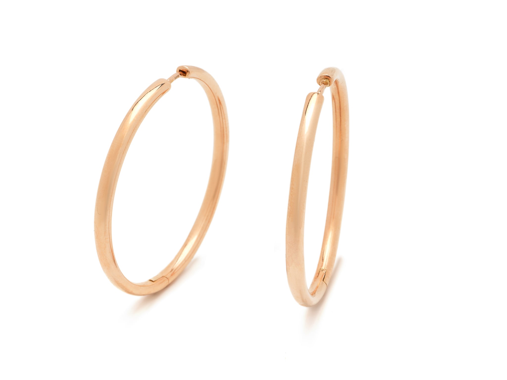 14 krt red gold hoops small