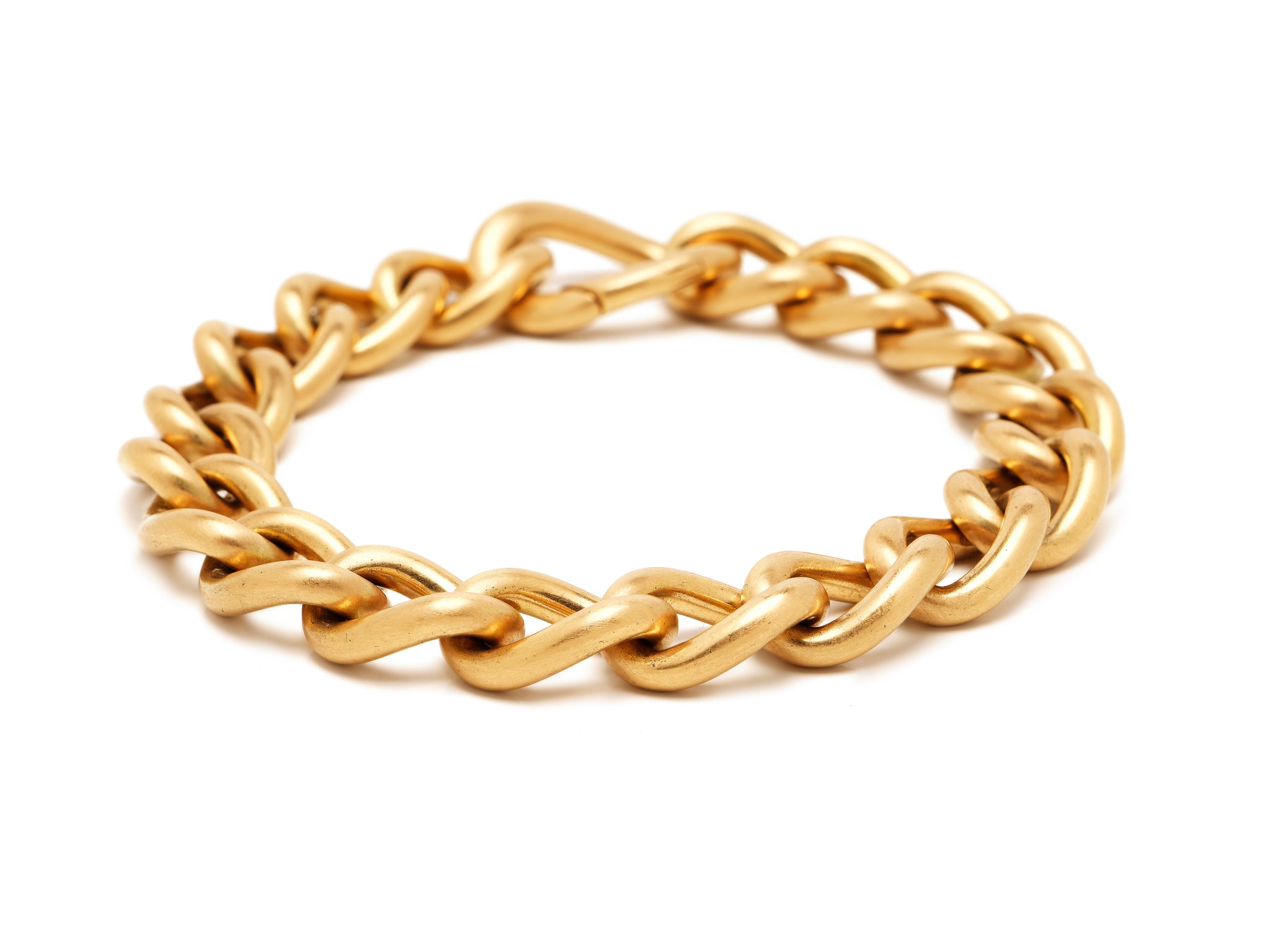 18 krt red gold bracelet with matte links