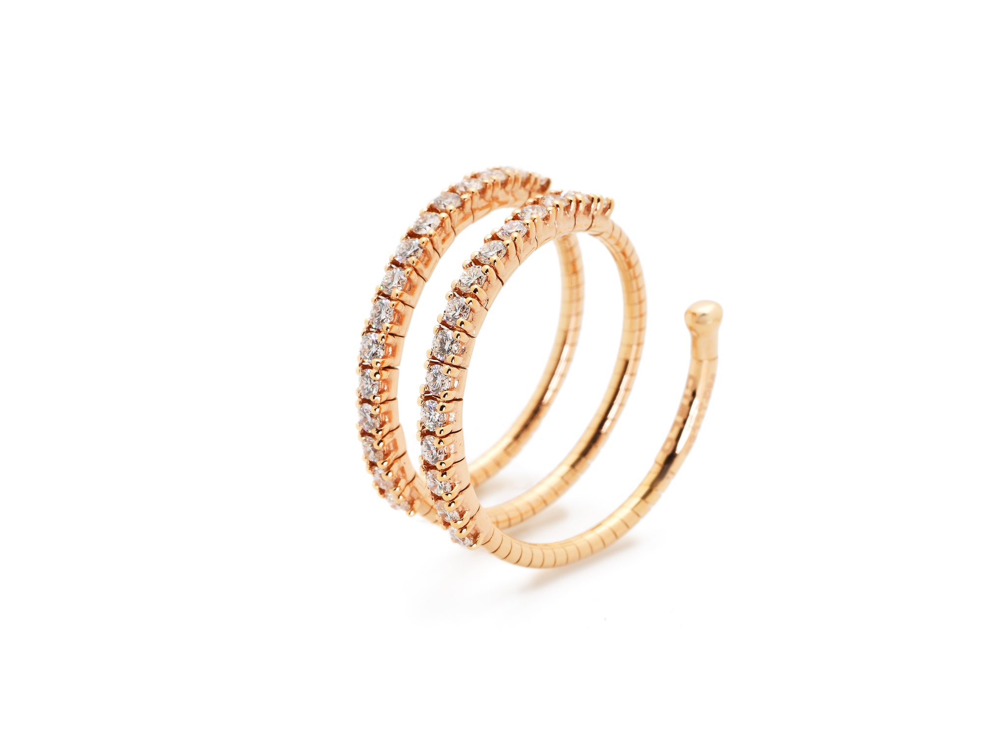 18 krt red gold flexible ring set with 30 brilliant diamonds