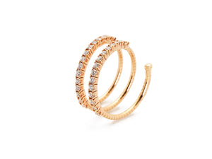18 krt red gold flexible ring set with 30 brilliant diamonds