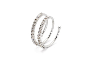 18 krt white gold flexible ring set with 30 brilliant diamonds