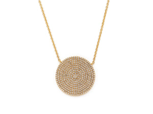 18 krt yellow gold necklace set with 347 brilliant diamonds (20 mm)