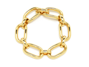 18 krt yellow gold oval link bracelet
